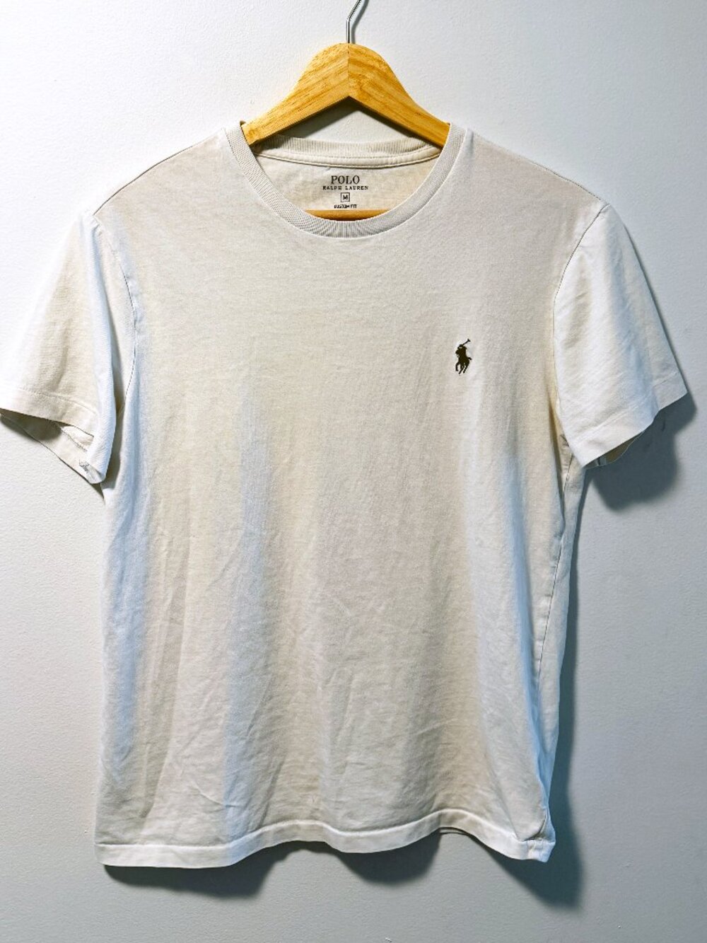 Polo Ralph Lauren White Custom Fit Crewneck T-Shirt Mens Size Medium